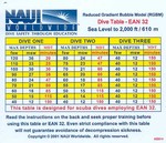 NAUI RGBM table EAN32
